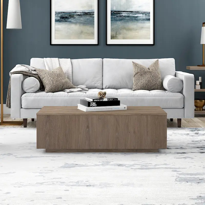 Table basse rectangulaire de 122 cm de large - 120,6 cm de large