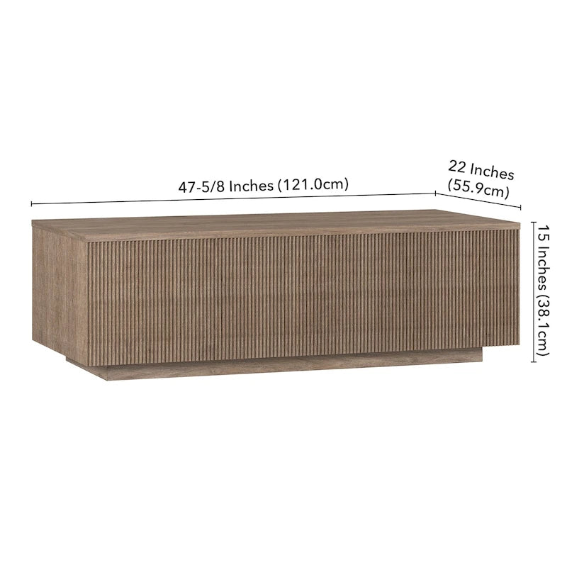 Table basse rectangulaire de 122 cm de large - 120,6 cm de large