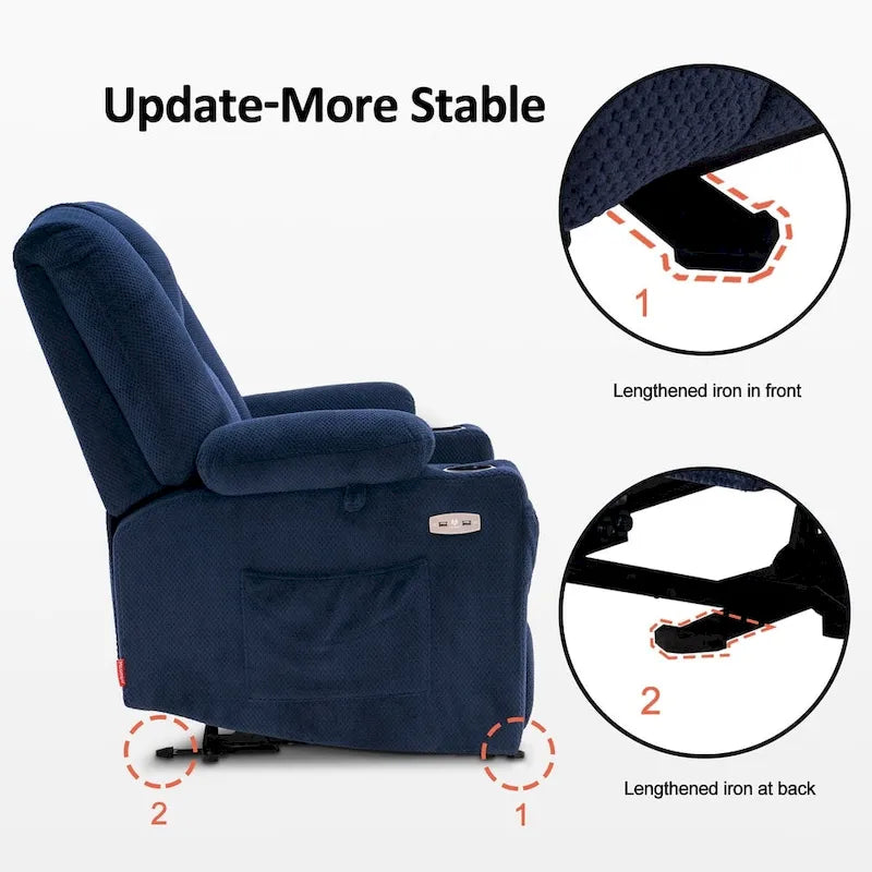 Fauteuil inclinable électrique massant et chauffant