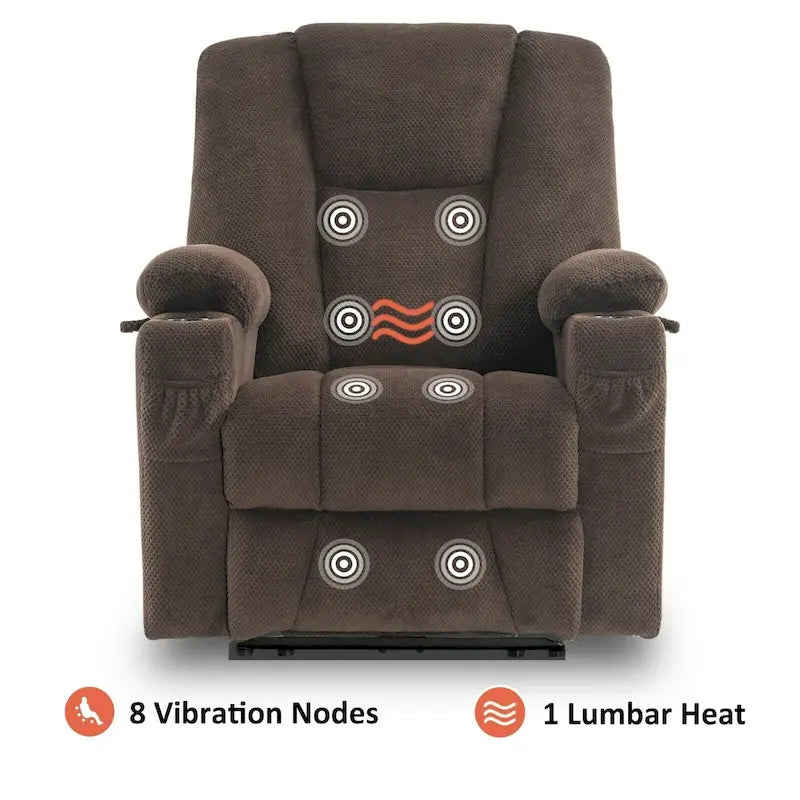 Fauteuil inclinable électrique massant et chauffant