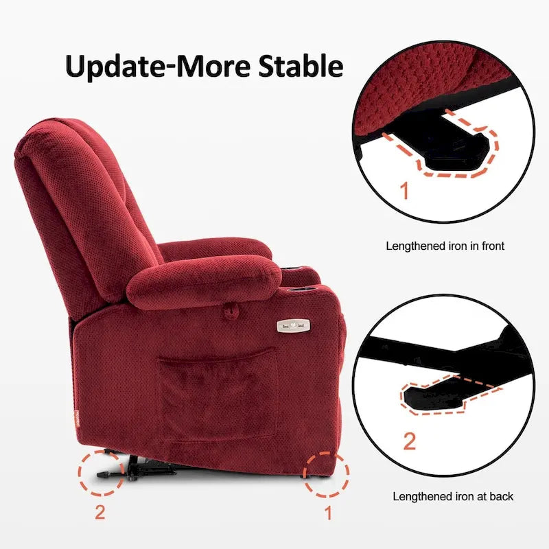 Fauteuil inclinable électrique massant et chauffant