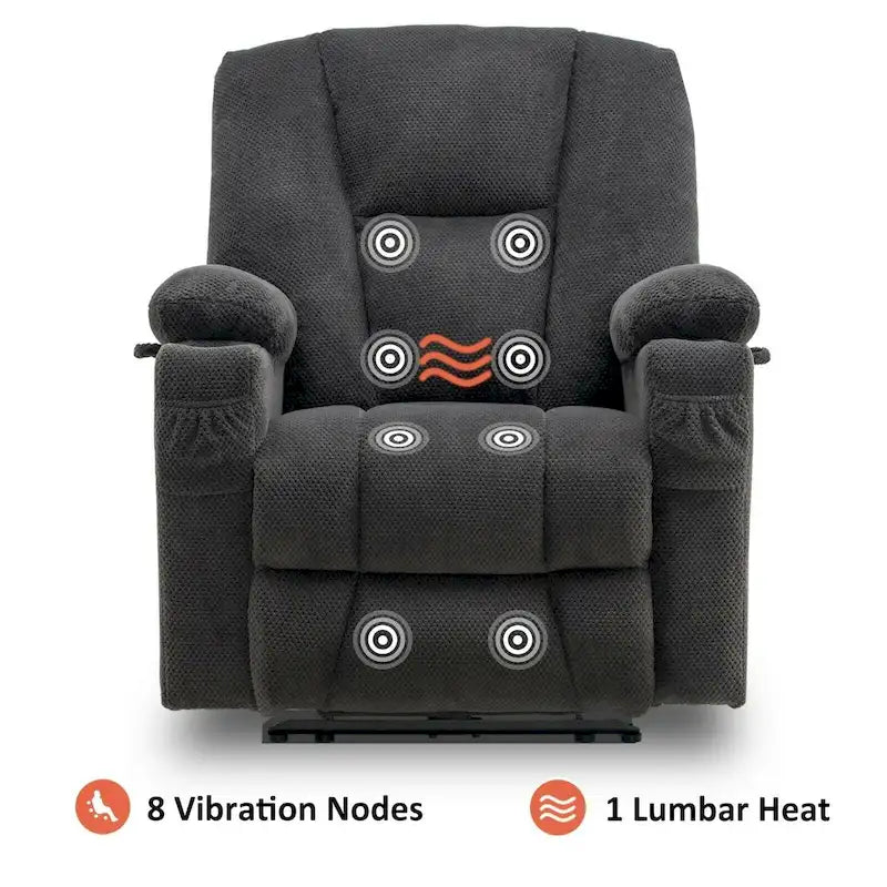 Fauteuil inclinable électrique massant et chauffant