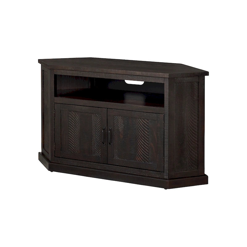 Meuble TV d'angle en bois massif de 50 pouces