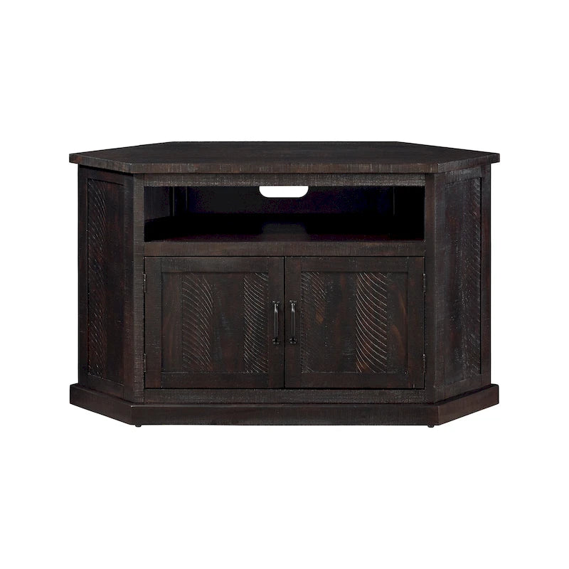 Meuble TV d'angle en bois massif de 50 pouces