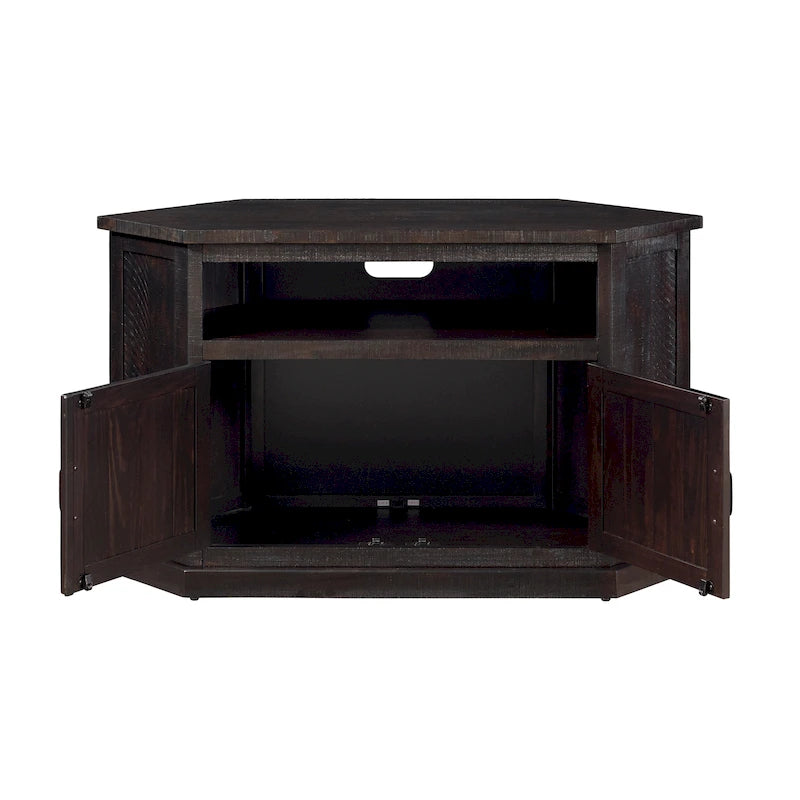 Meuble TV d'angle en bois massif de 50 pouces