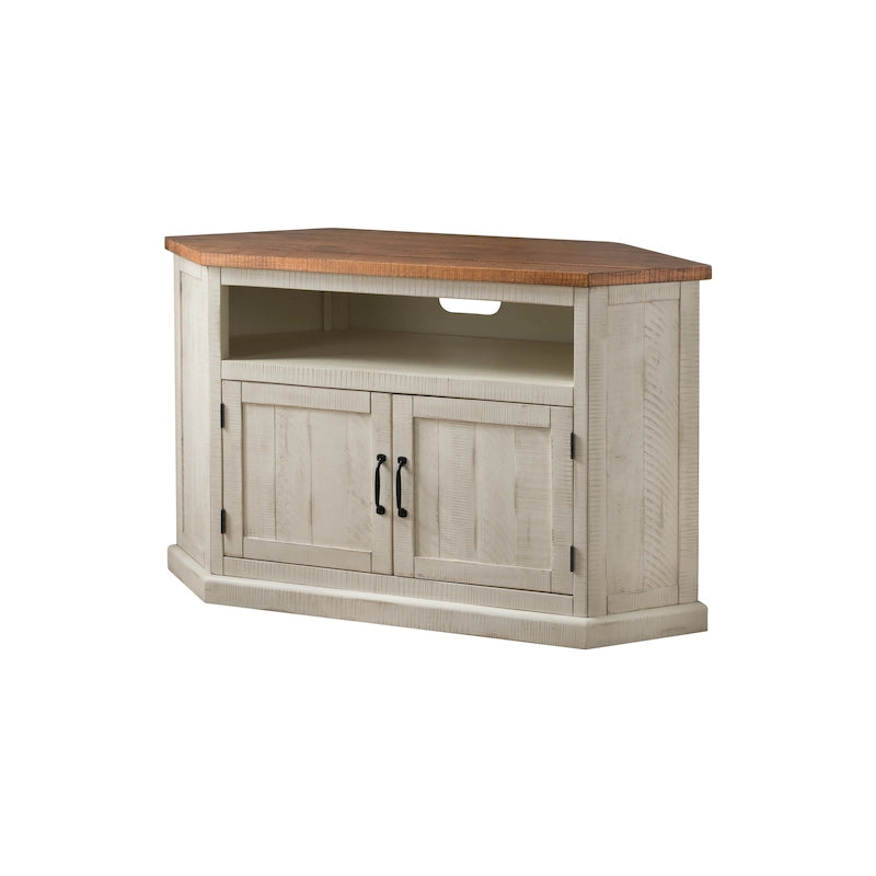 Meuble TV d'angle en bois massif de 50 pouces