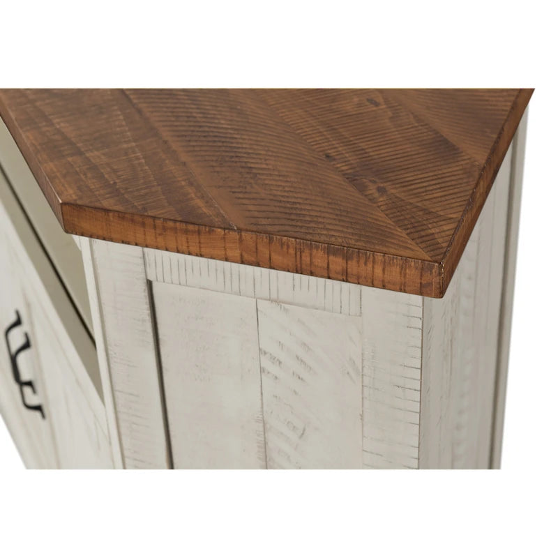 Meuble TV d'angle en bois massif de 50 pouces