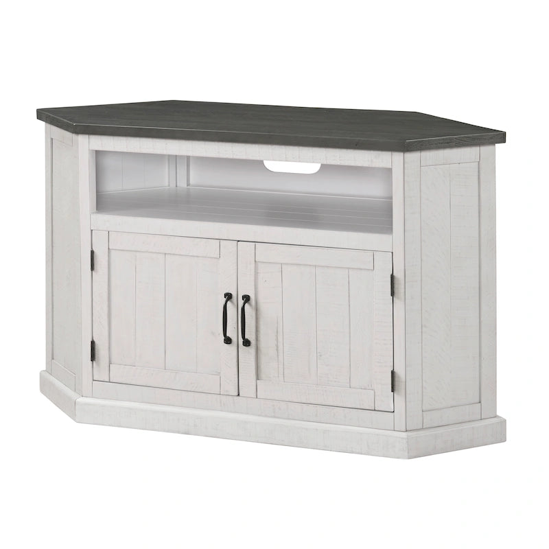 Meuble TV d'angle en bois massif de 50 pouces