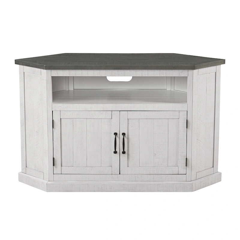Meuble TV d'angle en bois massif de 50 pouces