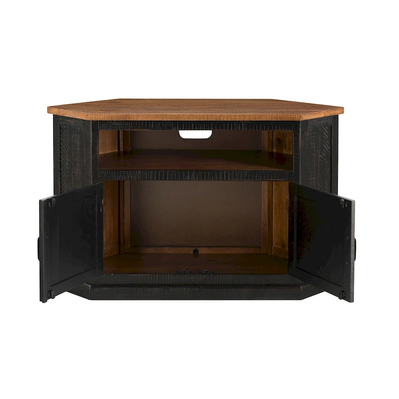 Meuble TV d'angle en bois massif de 50 pouces