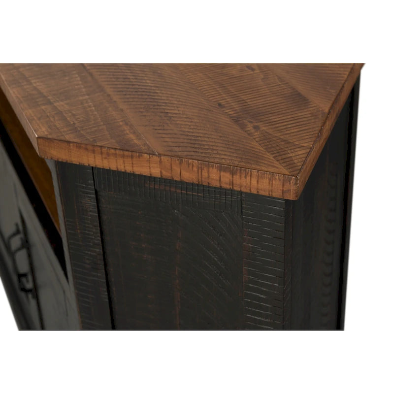 Meuble TV d'angle en bois massif de 50 pouces