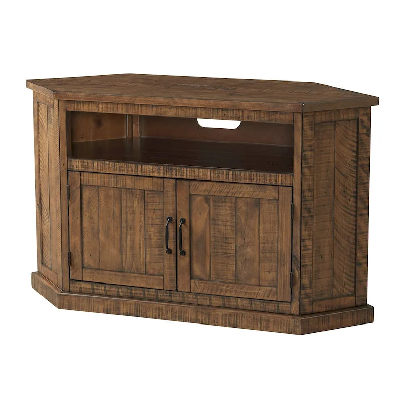 Meuble TV d'angle en bois massif de 50 pouces