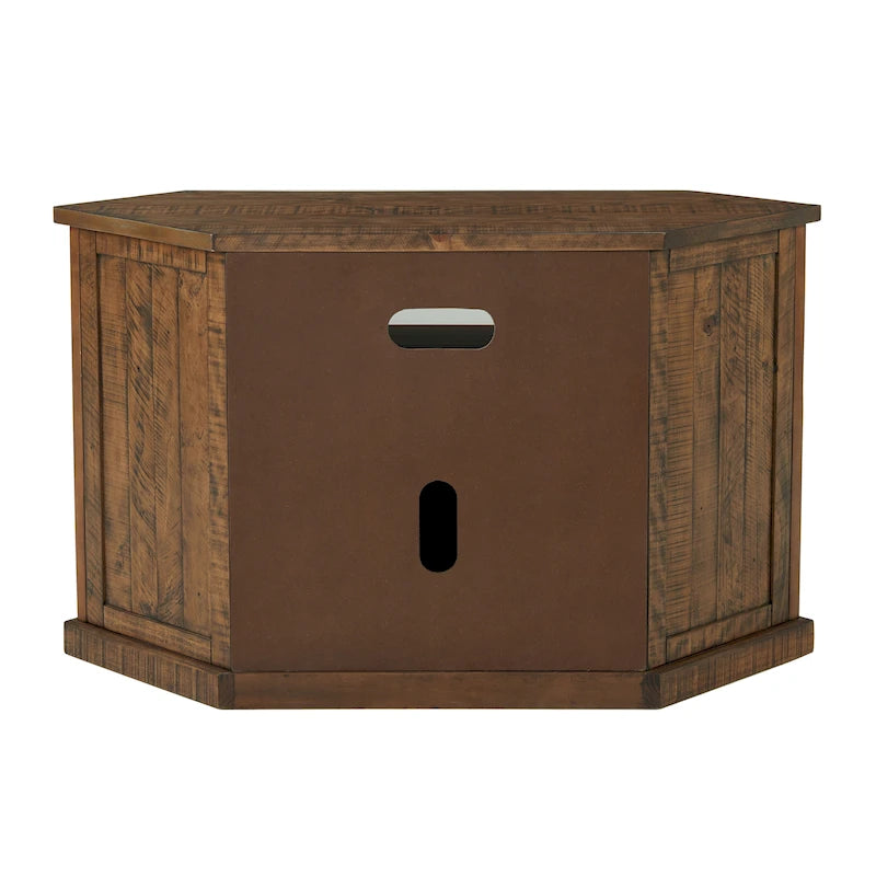 Meuble TV d'angle en bois massif de 50 pouces