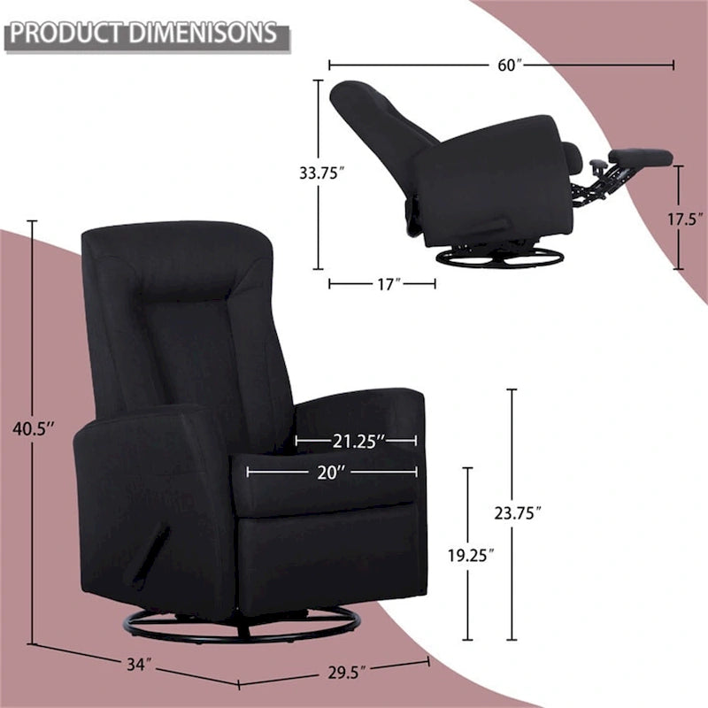 Fauteuil planeur inclinable Fauteuil à bascule inclinable Fauteuil inclinable pivotant Fauteuil d'appoint
