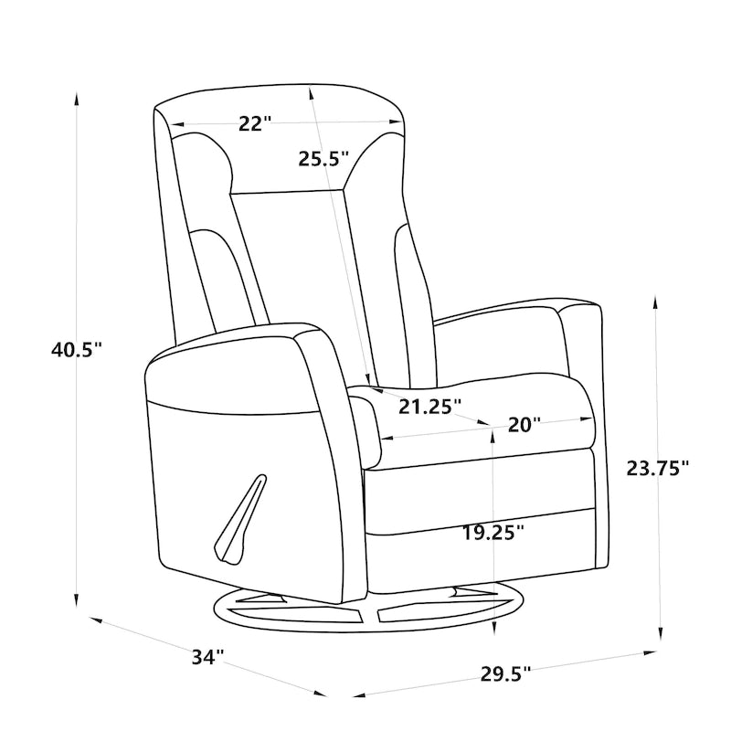 Fauteuil planeur inclinable Fauteuil à bascule inclinable Fauteuil inclinable pivotant Fauteuil d'appoint