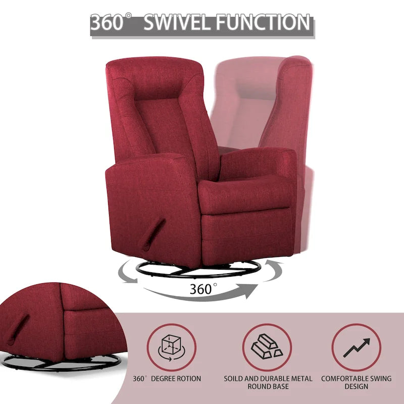 Fauteuil planeur inclinable Fauteuil à bascule inclinable Fauteuil inclinable pivotant Fauteuil d'appoint
