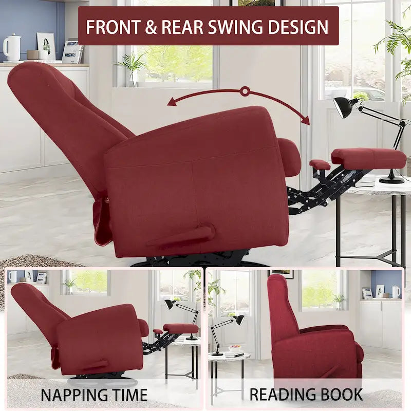 Fauteuil planeur inclinable Fauteuil à bascule inclinable Fauteuil inclinable pivotant Fauteuil d'appoint