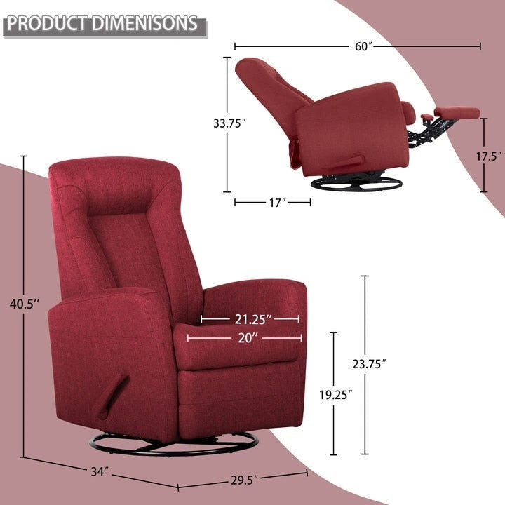 Fauteuil planeur inclinable Fauteuil à bascule inclinable Fauteuil inclinable pivotant Fauteuil d'appoint