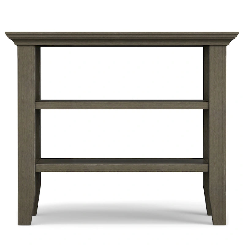 Table d'appoint étroite en bois massif de style transitionnel de 14 pouces de large