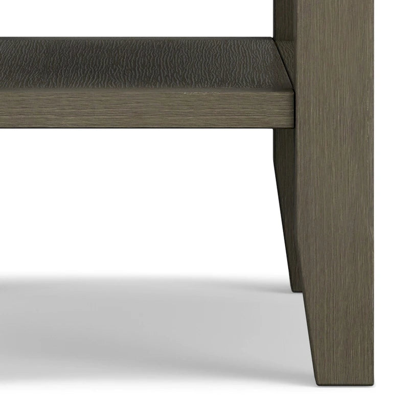 Table d'appoint étroite en bois massif de style transitionnel de 14 pouces de large