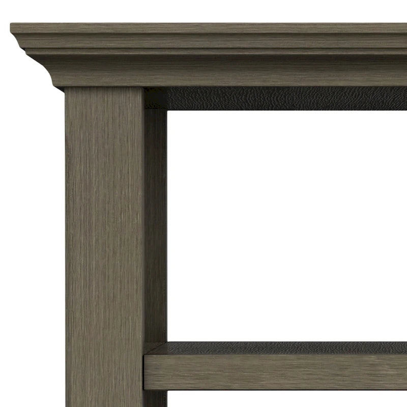 Table d'appoint étroite en bois massif de style transitionnel de 14 pouces de large