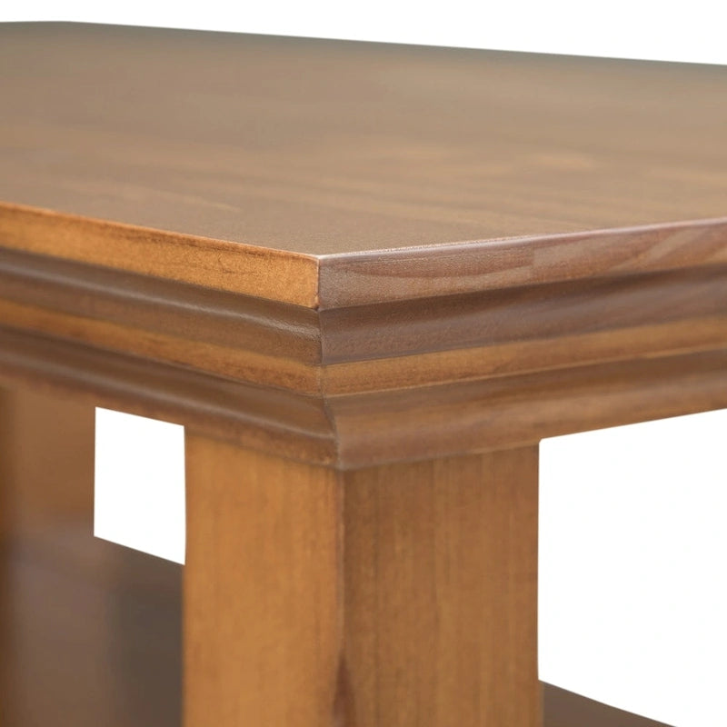 Table d'appoint étroite en bois massif de style transitionnel de 14 pouces de large