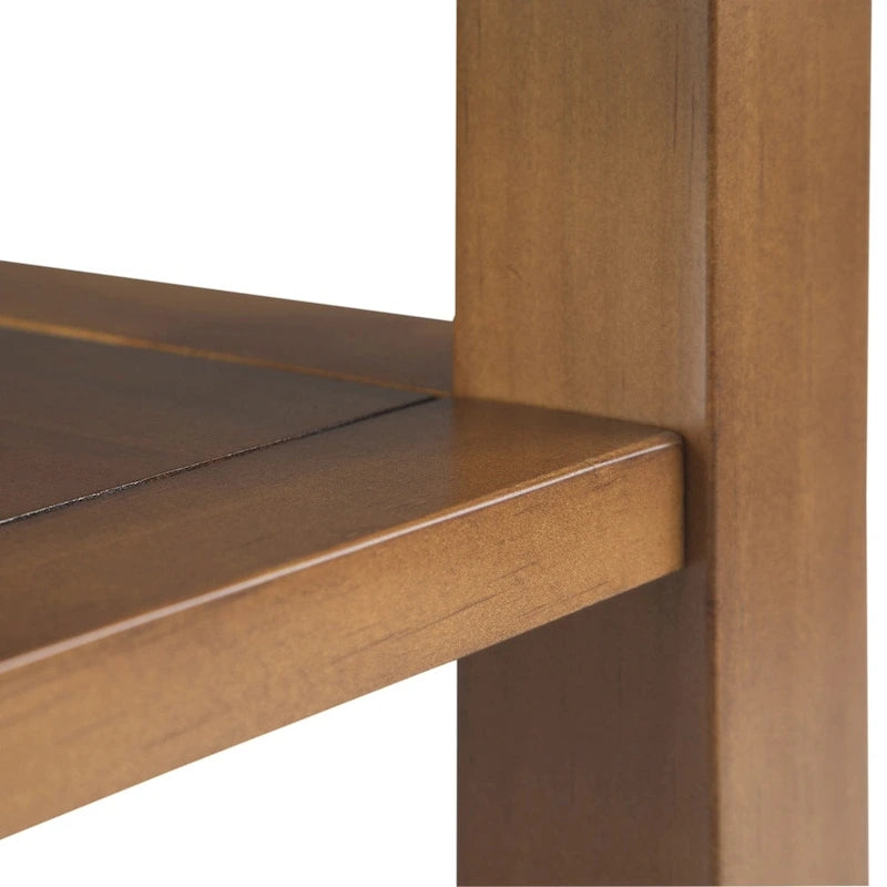 Table d'appoint étroite en bois massif de style transitionnel de 14 pouces de large