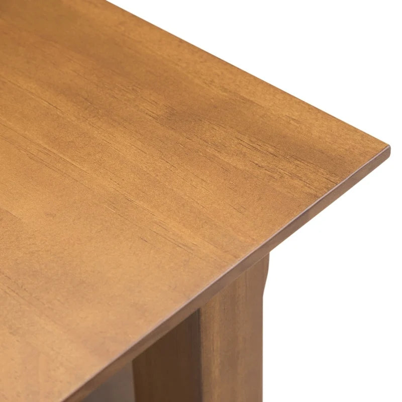 Table d'appoint étroite en bois massif de style transitionnel de 14 pouces de large