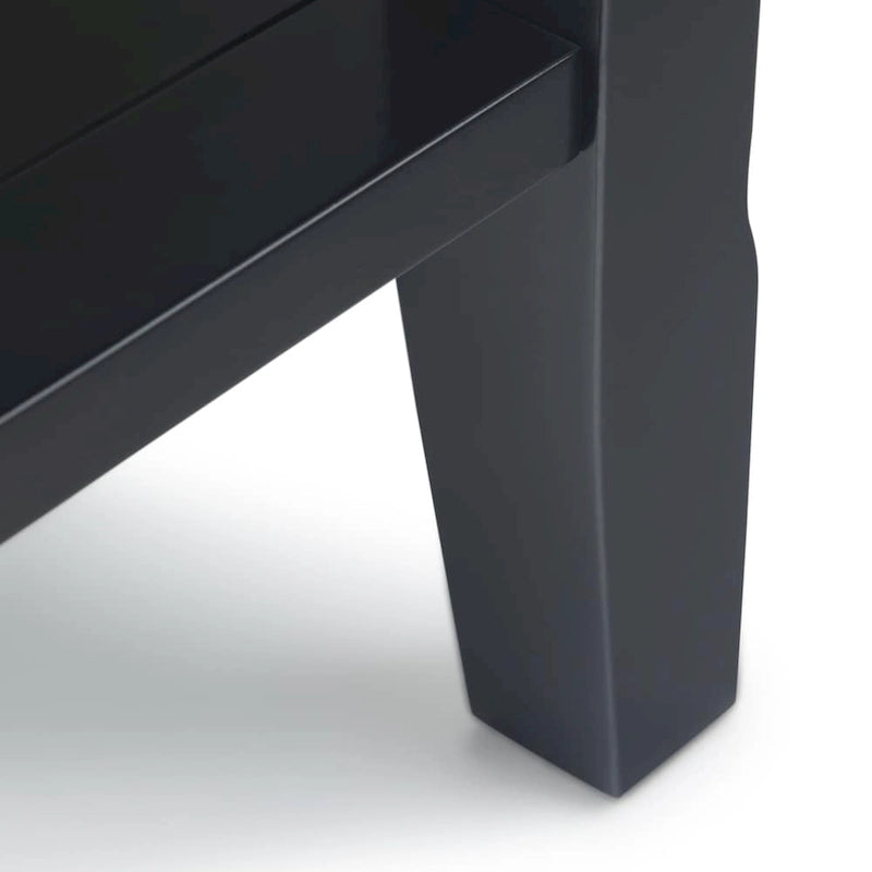 Table d'appoint étroite en bois massif de style transitionnel de 14 pouces de large