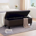 Banc de rangement rectangulaire rembourré – Similicuir