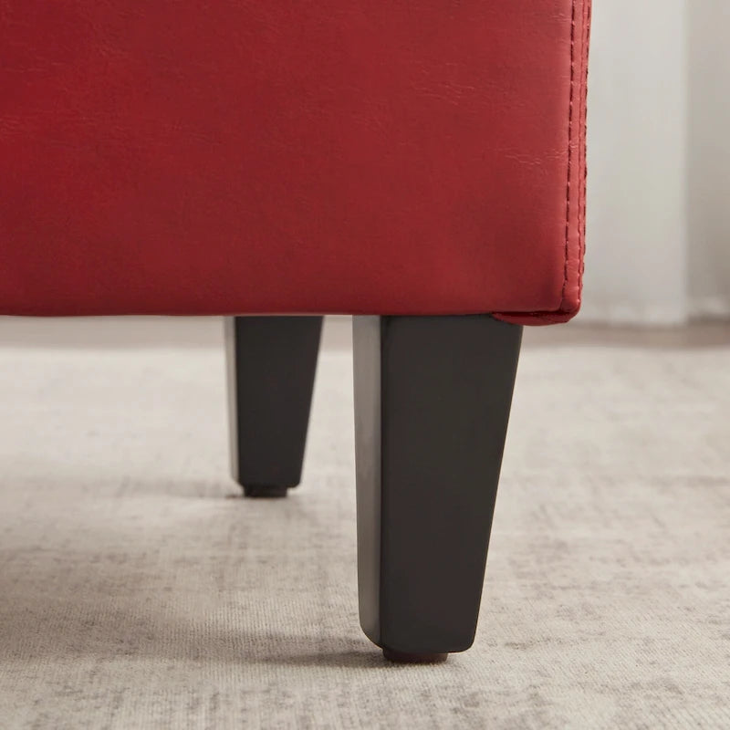 Banc de rangement rectangulaire rembourré – Similicuir