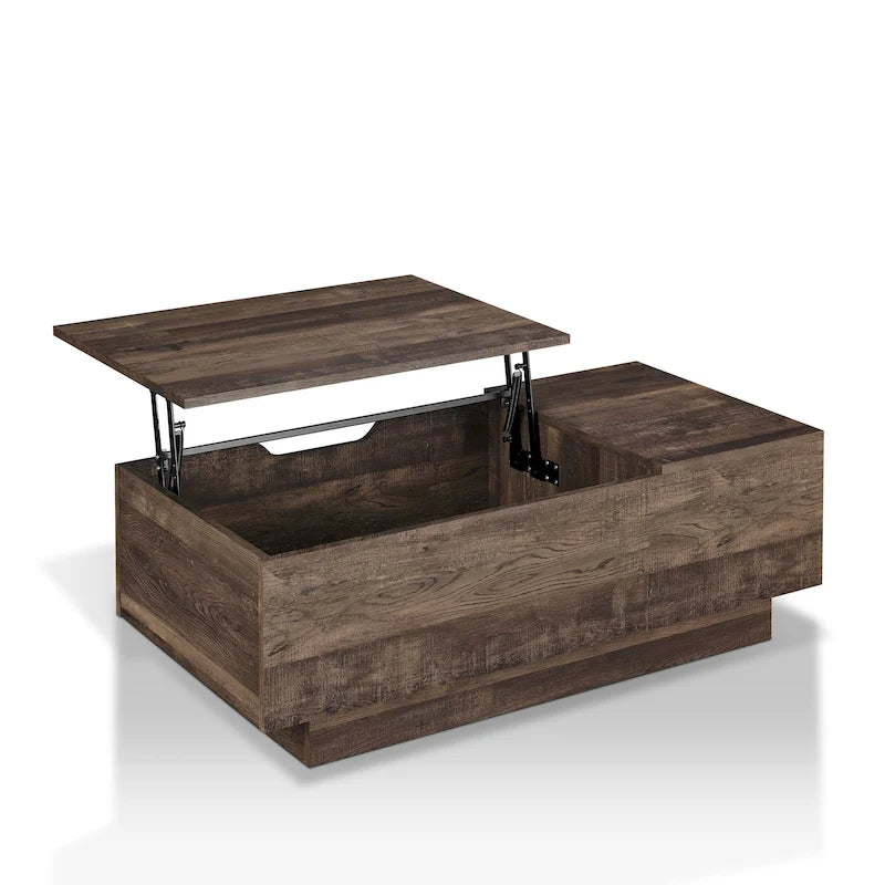 Table basse relevable à niveau unique, style rustique, 47 po