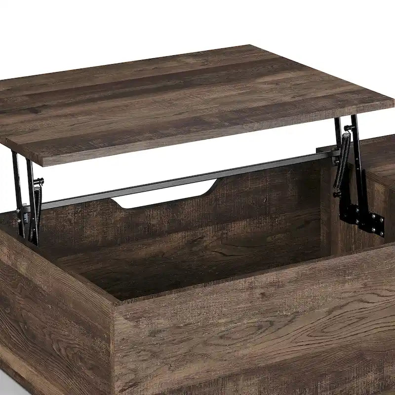 Table basse relevable à niveau unique, style rustique, 47 po