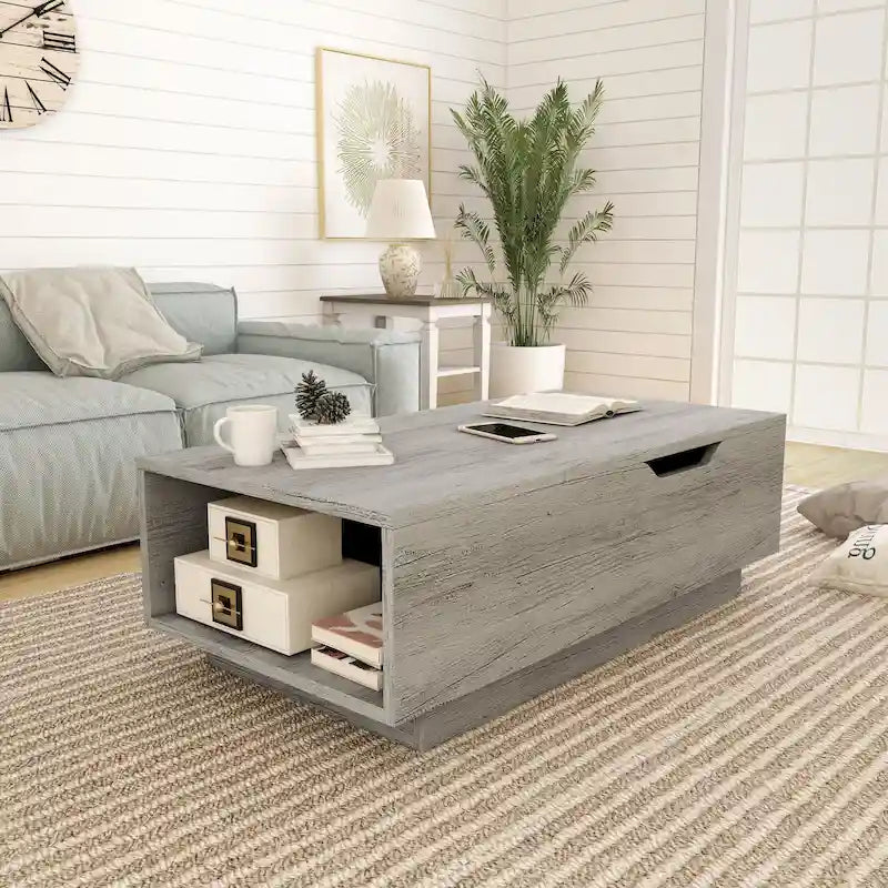 Table basse relevable à niveau unique, style rustique, 47 po