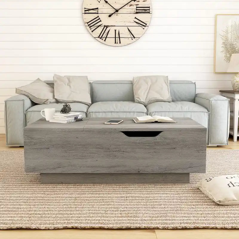 Table basse relevable à niveau unique, style rustique, 47 po
