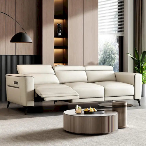 112.5  Leather Power Reclining Sofa with USB Charging Port