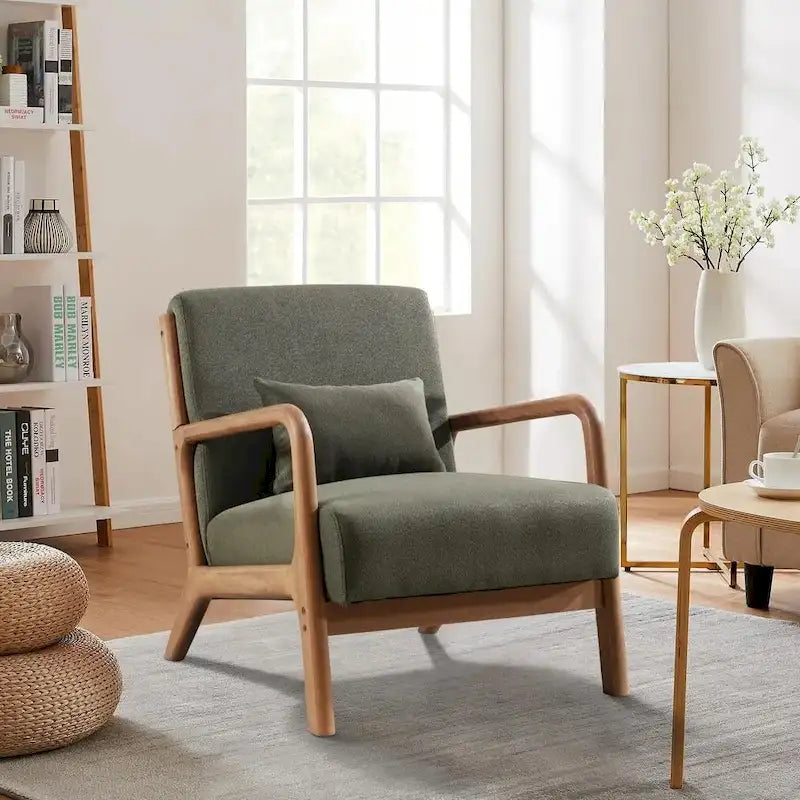 Fauteuil d'appoint moderne en bois massif pour salon