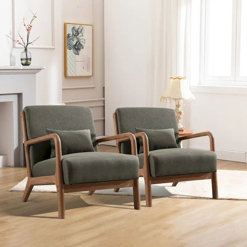 Fauteuil d'appoint moderne en bois massif pour salon
