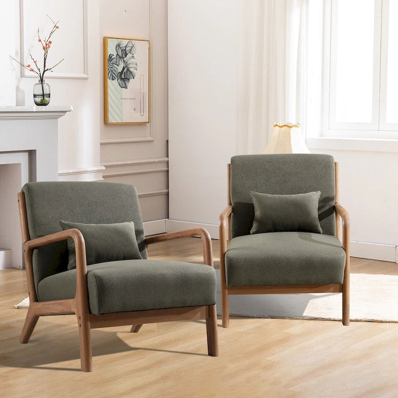 Fauteuil d'appoint moderne en bois massif pour salon