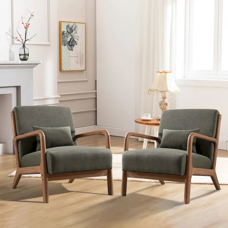 Fauteuil d'appoint moderne en bois massif pour salon