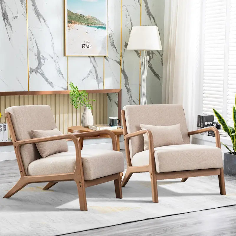 Fauteuil d'appoint moderne en bois massif pour salon
