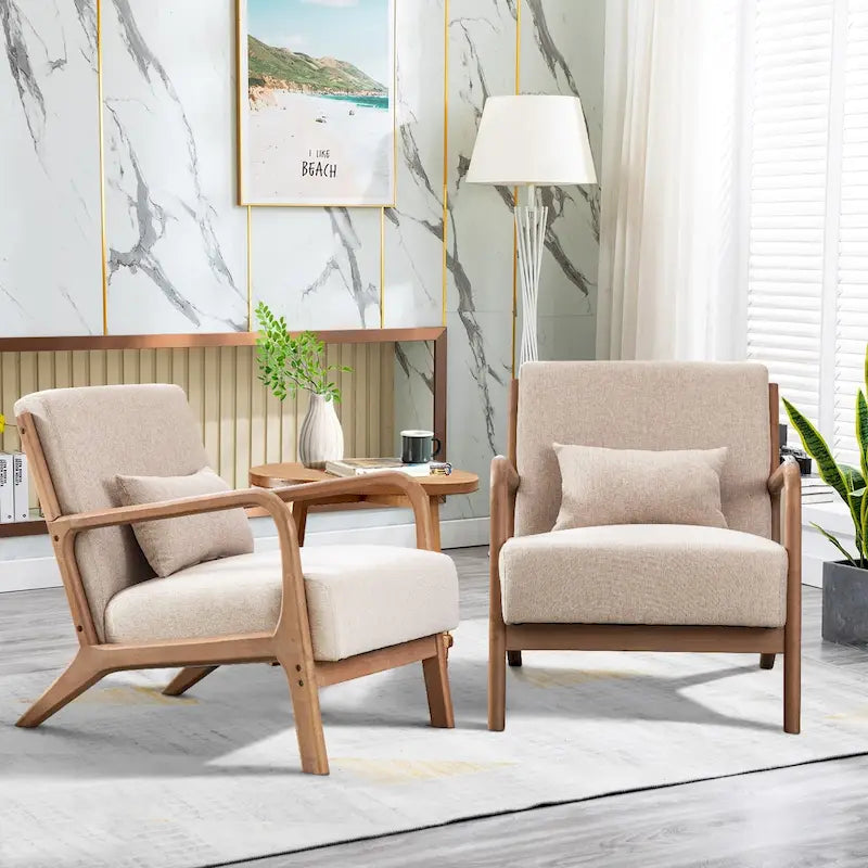 Fauteuil d'appoint moderne en bois massif pour salon