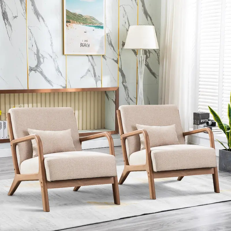 Fauteuil d'appoint moderne en bois massif pour salon