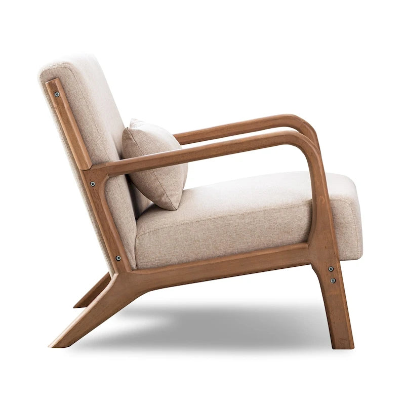 Fauteuil d'appoint moderne en bois massif pour salon
