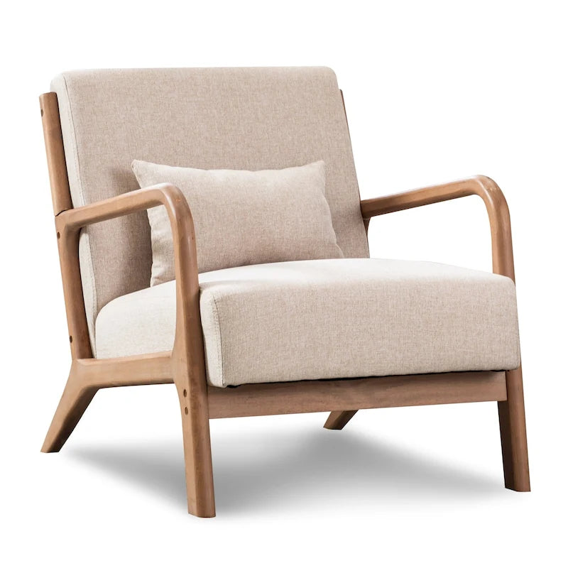 Fauteuil d'appoint moderne en bois massif pour salon