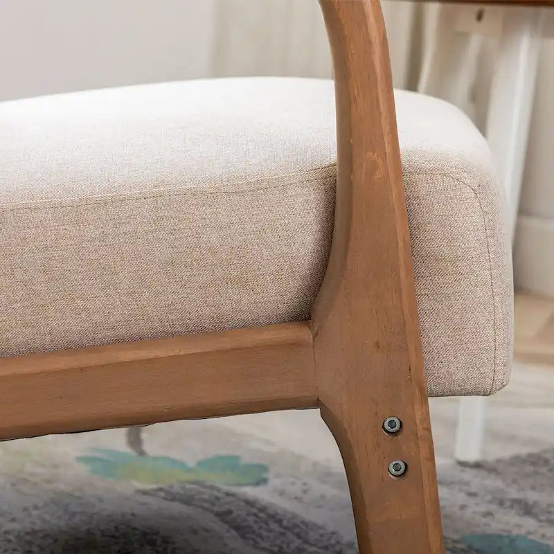 Fauteuil d'appoint moderne en bois massif pour salon