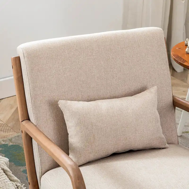 Fauteuil d'appoint moderne en bois massif pour salon
