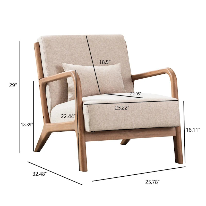 Fauteuil d'appoint moderne en bois massif pour salon
