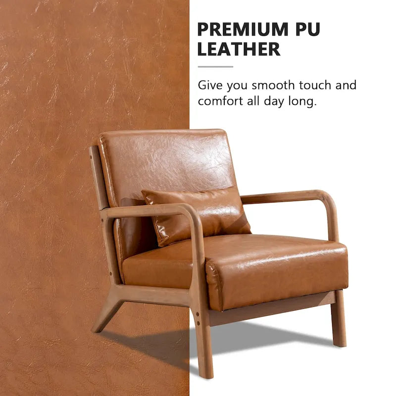 Fauteuil d'appoint moderne en bois massif pour salon