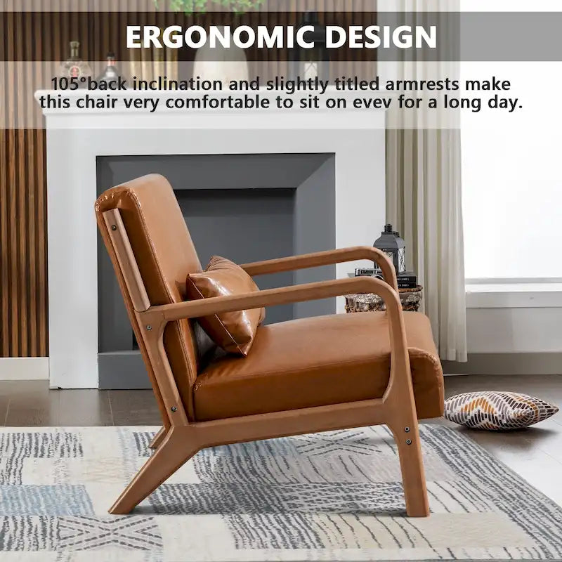 Fauteuil d'appoint moderne en bois massif pour salon